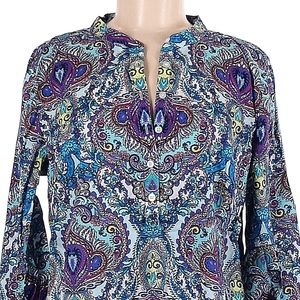 Talbots paisley button top Large Petite